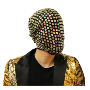 Rainbow Stones Mask Halloween Over the Head Full Face Yeezus Masquerade Mask - Picture 1 of 3