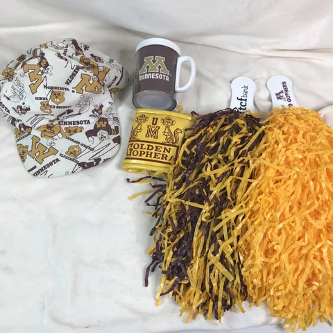 University of Minnesota Vintage Lot Golden Gophers Pom Pom, Can Koozie, Hat, Mug Cover