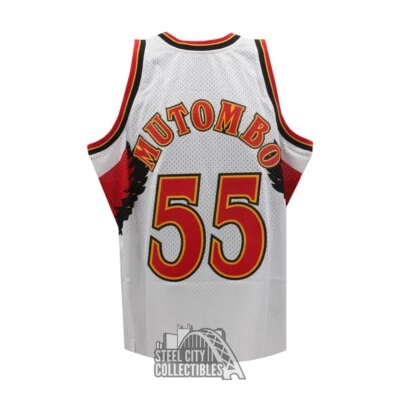 Dikembe Mutombo Atlanta Mitchell & Ness White Basketball Jersey (XL) - Image 1 of 2