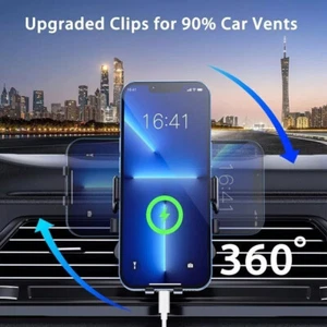 360° Universal GPS Air Vent Mobile Phone Holder In Car Stand Cradle Mount Black - Picture 1 of 11