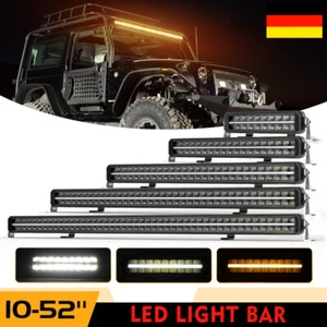 E-Prüf LED Lichtbalken 12–52 Zoll DRL Weiß/Gelb Positionslicht für Offroad SUV - Bild 1 von 17