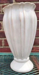Set of 2 New In Box Ivory Tapered Footed Vase 11" Matte - Picture 1 of 1