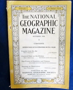 National Geographic Magazine Oct 1926 Canada, The Riveria, France & More - Picture 1 of 6