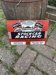Stock Car Racing Steel Sign 12 x 8 inch - Picture 1 of 2