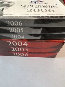 2004-06 US Silver Proof Sets And 04-06 Silver State Quarter Sets - Picture 1 of 9
