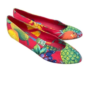 Vintage Milehigh by Diesel Damen-Flats tropisch rot Ledersohle Frucht 10 - Bild 1 von 14