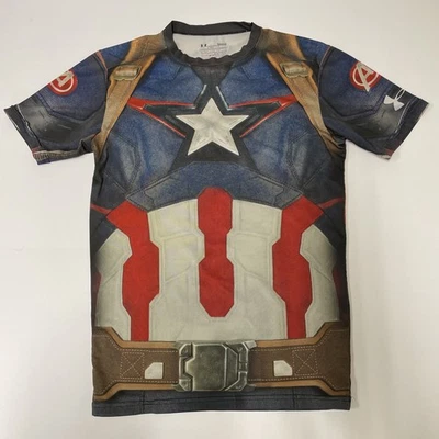 Under Armour Shirt Mens Large Blue Alter Ego Captain America Age Of Ultron - Image 1 of 4