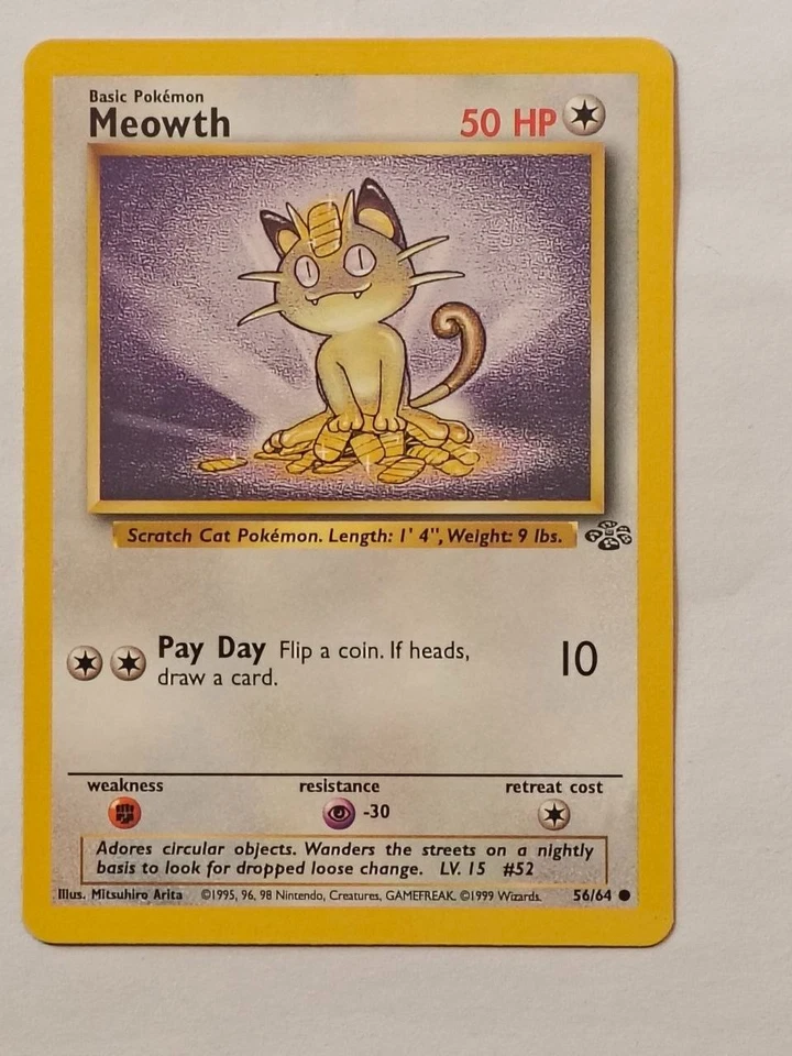 Pokémon TCG Pokémon Meowth Common Regular 56/64 NM - Image 1 of 1