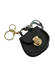 Taschen Charms Mini Ledertasche Anhänger Schlüsselanhänger schwarz - Bild 1 von 2