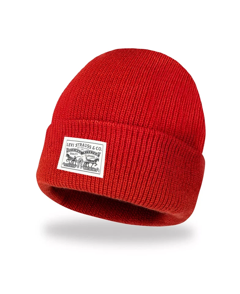 LEVI's 'Levi Strauss & Co Tag.' Gorro puño sombrero tejido. ROJO. Uni OSFA nuevo con etiquetas Foto 1 de 1
