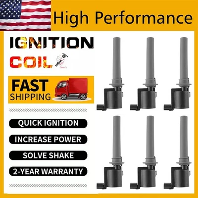 6 Pack Ignition Coils For Ford Five Hundred 2005 2006 2007 3.0L V6 FD502 DG500 Foto 1 de 4