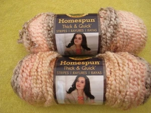 Lion Brand Homespun Yarn - Coral Stripes, Thick & Quick 2 Skeins, New - Picture 1 of 13