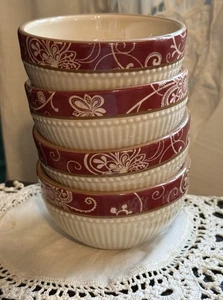 4 pc Pier 1 MARIBETH 4" Fruit Dessert Sauce Bowls Excellent Used Condition - Picture 1 of 12