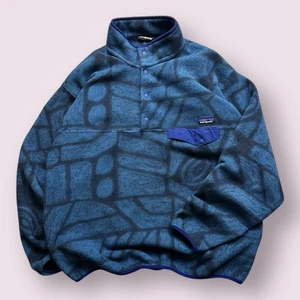 Vintage Herren Patagonia Synchilla Blue Stone Fleece Snap-T Pullover Gr. XL Wandern - Bild 1 von 6