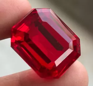 Natural 87 Ct BIG SIZE Blood Red Ruby Emerald Certified Flawless Loose Gemstone - Picture 1 of 6