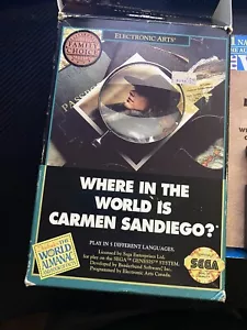 Where in the World Is Carmen Sandiego Sega Genesis Big Box Almanac CIB 1992 - Picture 1 of 16