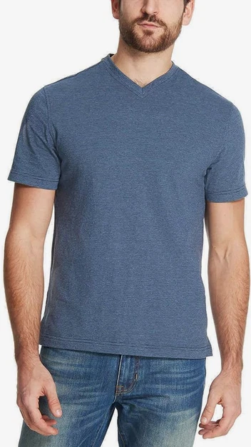 Weatherproof Vintage Mens Size XXL V-neck Brushed Cotton Tee Navy A2717