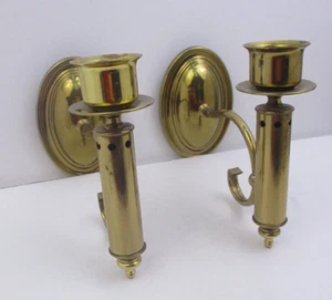 PAIR(2) BRASS WALL HANGING CANDLE HOLDER - 8" TALL(DFQ5) - Picture 1 of 13