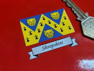 Adesivo esterno Shropshire Flag & Sash County 2" auto bici scooter West Midlands - Foto 1 di 1