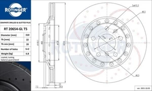 2x Rotinger Graphit Sportbremsscheibe hinten - Audi A8 VW Phaeton RT 20654-GL T5 - Bild 1 von 2
