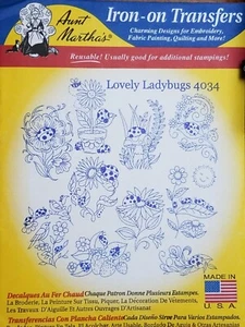 Aunt Martha's Hot Iron Transfer 4034 Lovely Ladybugs NEW - Picture 1 of 1