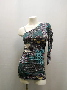 Vestido Bacci Damas Acanalado-Hombro Frío-Correa Paisley-Estampado Talla M - Imagen 1 de 12