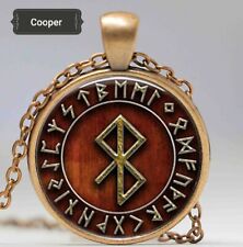 NEW Viking Peace Icelandic Runic Rune Glass Pendant Necklace Talisman Oiden 0000