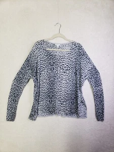 H M Women Sweater Large Gray Animal Print Viscose Blend Long Sleeve Casual Fit - Picture 1 of 17