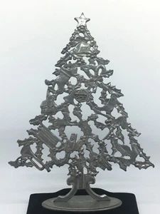 Albero di Natale 1987 Gabbiano Peltro Metallo Vacanze Giocattolo Vintage Star Design 6,5" - Foto 1 di 7