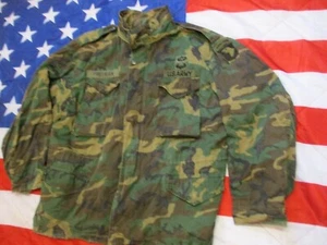 US ARMY ISSUE M65 COAT COMBAT jacket Vietnam War ERDL camo 101st AIRBORNE XL - Picture 1 of 24