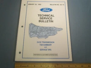 FORD TECHNICAL SERVICE BULLETIN 92-1A 1992 [Z142c] - Picture 1 of 2