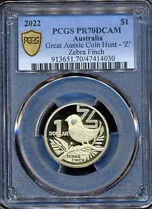 2022 One Dollar $1 (Z- Zebra Finch) - PCGS PR70DCAM - Picture 1 of 3