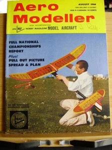 VINTAGE AEROMODELLER MODEL AIRCRAFT MAG 1966 AUGUST FLYING SIGN K&B 15R TEST - Picture 1 of 1