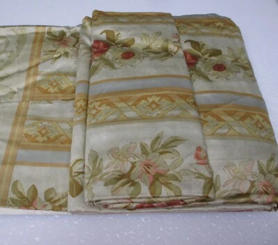 Ralph Lauren Lambert Stripe Neutral Floral Bedding Flat Sheet - Queen - Image 1 of 4