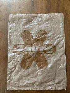 VTG 80s Zayre Store Logo Tan Plastic Shopping Bag 10” - Picture 1 of 3