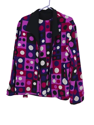 Винтажный Leslie Fay галантерея средний женщин Топ два изделия ретро Artsy геометрический - Изображение 1 из 4