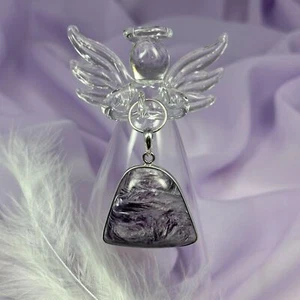 925 Silver Charoite crystal pendant 10.2g SN18074 - Picture 1 of 4