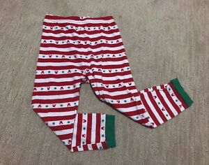💗 Pajama Bottom Girls Toddler 4T Red Green Minnie Mouse Christmas 100% Cotton 