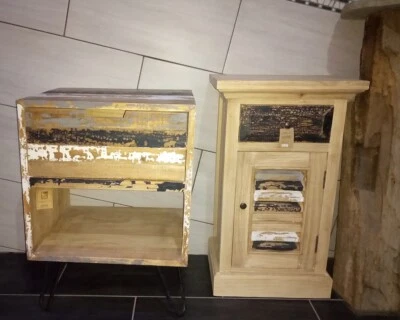 Scaffale IN Legno Cassetto Massiccio Design Armadio Comò Vintage Shabby Bali - Immagine 1 di 4