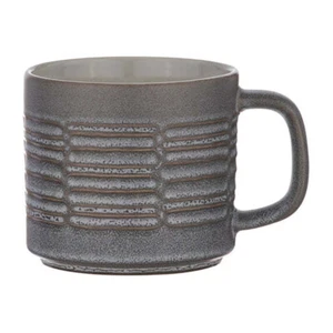 Ladelle 400ml Carve Pewter Glazed Stoneware Water Drinking Tea Cup/Coffee Mug - Picture 1 of 2