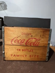 Vintage Original Familiengröße Coca-Cola (Cola) Holzkiste Box - Bild 1 von 9