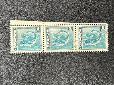 Iceland 1939-45 #217 Strip of 3 Used LE676 - Image 1 of 2