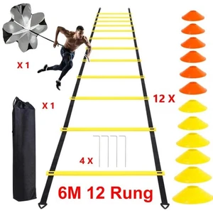 Agility Leiter Set Fußball Speed Fallschirm Fußball Kegel Set Fußball Football - Bild 1 von 27