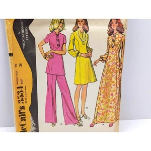 70s Misses Dress/Tunic & Pants Sewing Pattern, Sz 14 B36, McCalls 3534 READ - Picture 1 of 8