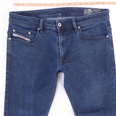 Mens Diesel THAVAR-XP R8LC4 Stretch Slim Skinny Blue Jeans W32 L32 - Imagem 1 de 4