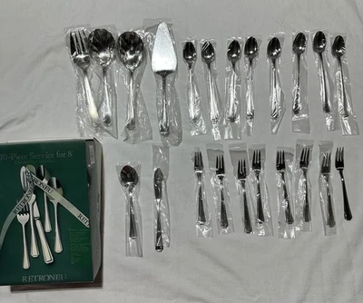 Retroneu 22 Stainless 18/8 Korea Butter Knife Sugar Shell Server Forks Spoons - Image 1 of 4