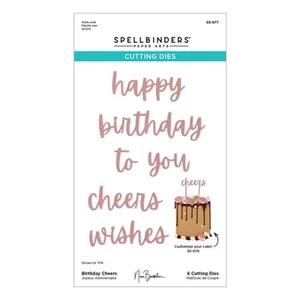 Spellbinders Etched Dies - Bougie Birthday Collection - Birthday Cheers (by Nina - Foto 1 di 6