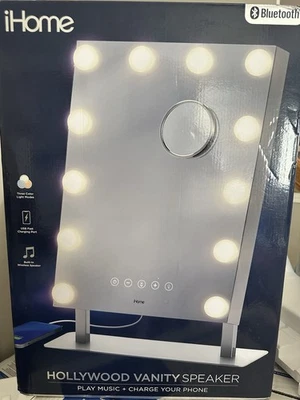 iHome Hollywood Vanity Mirror w Built in Bluetooth Speakers - Image 1 of 3