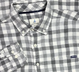 Johnnie-O Hangin Out Men Long Sleeve Check Woven Button Up Shirt M Layered Gray - Picture 1 of 12