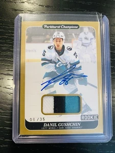 2023-24 Upper Deck Parkhurst Champions Danil Gushchin Rookie Patch Auto 06/35 - Picture 1 of 2